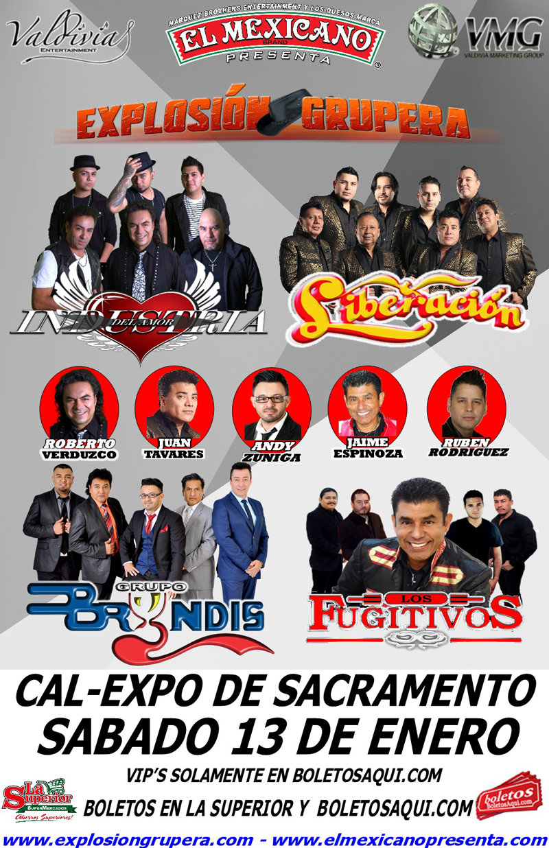 Explosion grupera con Industria del Amor, Liberacion, Grupo Bryndis y Los Fujitivos – Cal Expo de Sacramento, CA