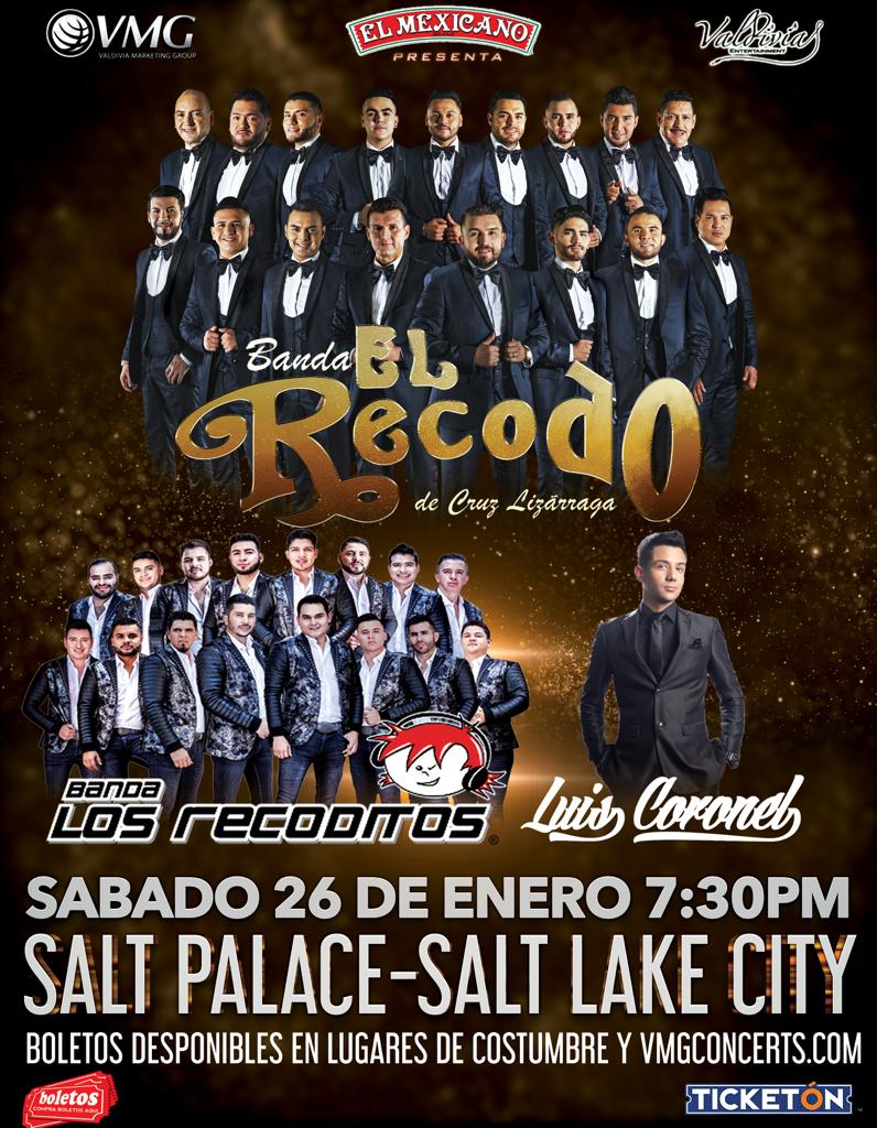 Banda el Recodo de Cruz Lizarraga, Banda Los Recoditos y Luis Coronel – Salt Palace – Salt Lake City, UT