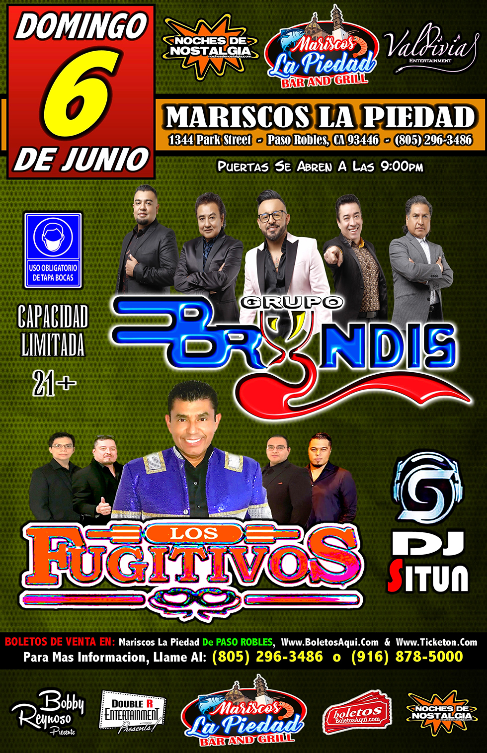 Grupo Bryndis, Los Fujitivos y DJ Situn – Mariscos La Piedad – Paso Robles, CA