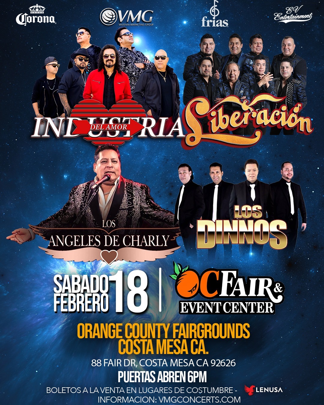 Industria del Amor, Grupo Liberacion, Los Dinnos y Los Angeles de Charly. – Orange County Fairgrounds – Costa Mesa, CA