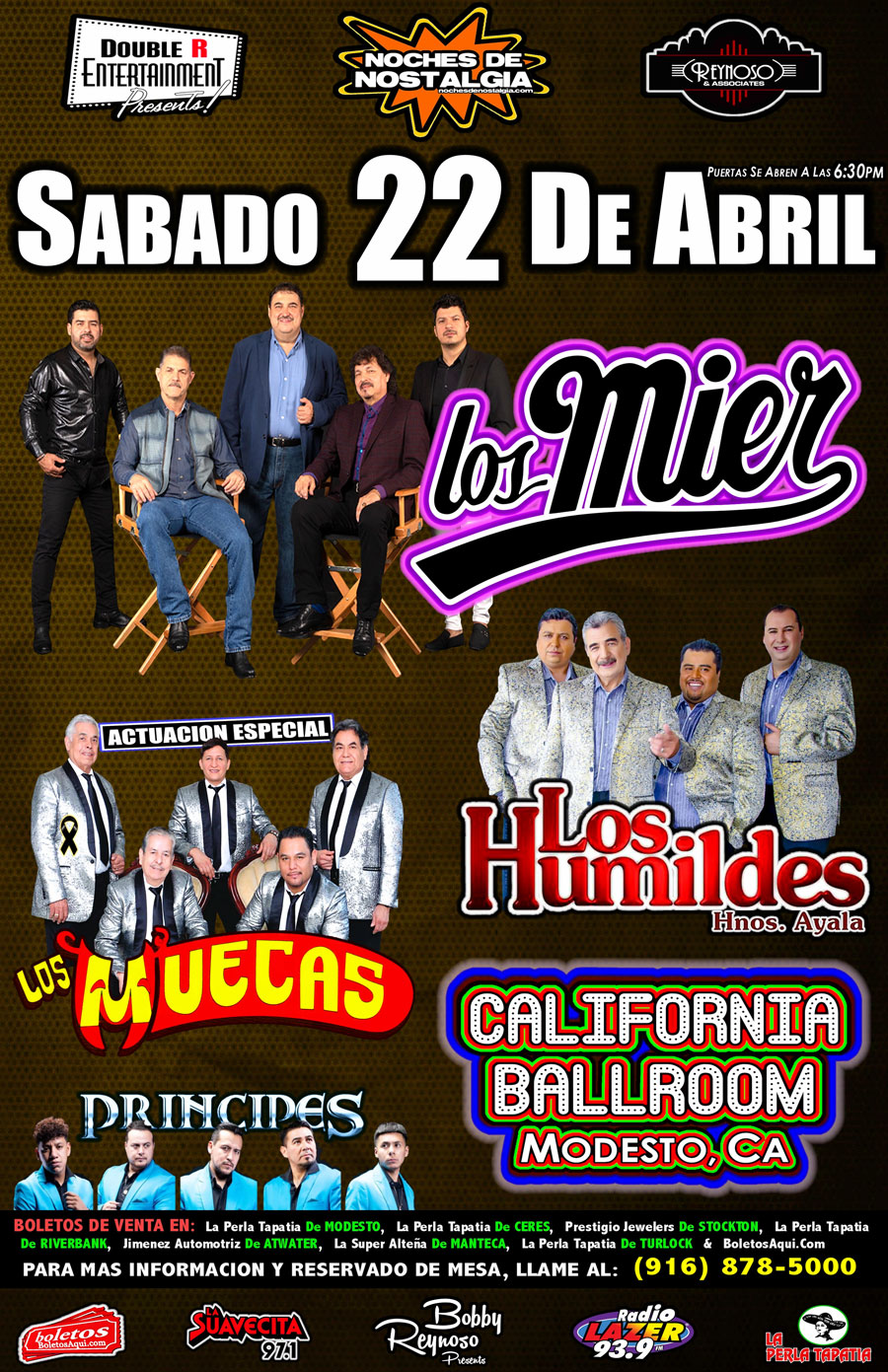 Los Mier, Los Humildes y la actuacion especial de Los Muecas - California Ballroom - Modesto, CA