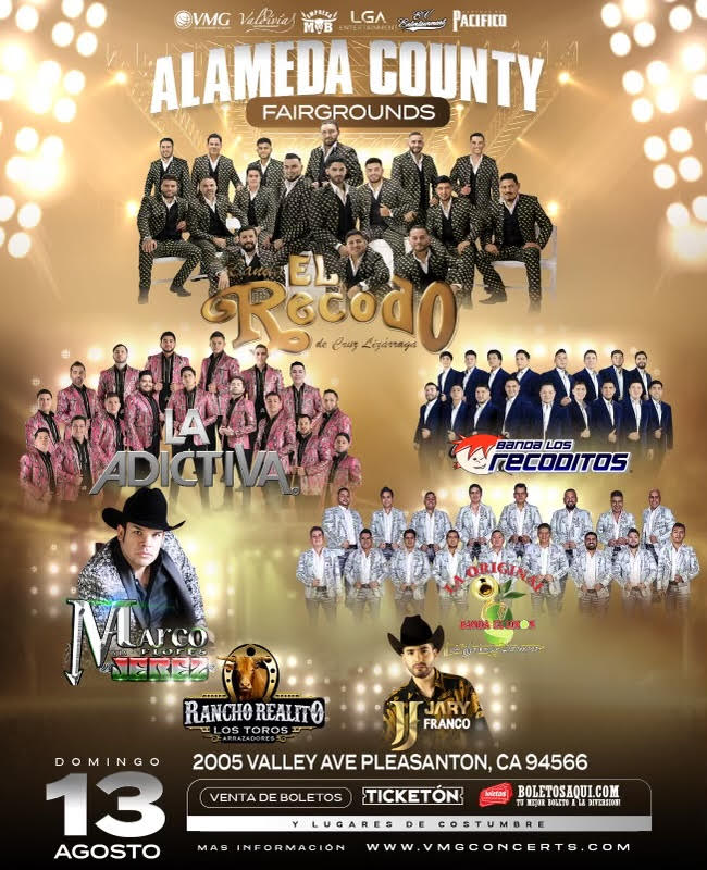 Banda El Recodo, Banda La Adictiva, Banda Los Recoditos, Marco Flores, La Original Banda El Limon Y Jary Franco - Alameda County Fairgrounds - Pleasanton, CA