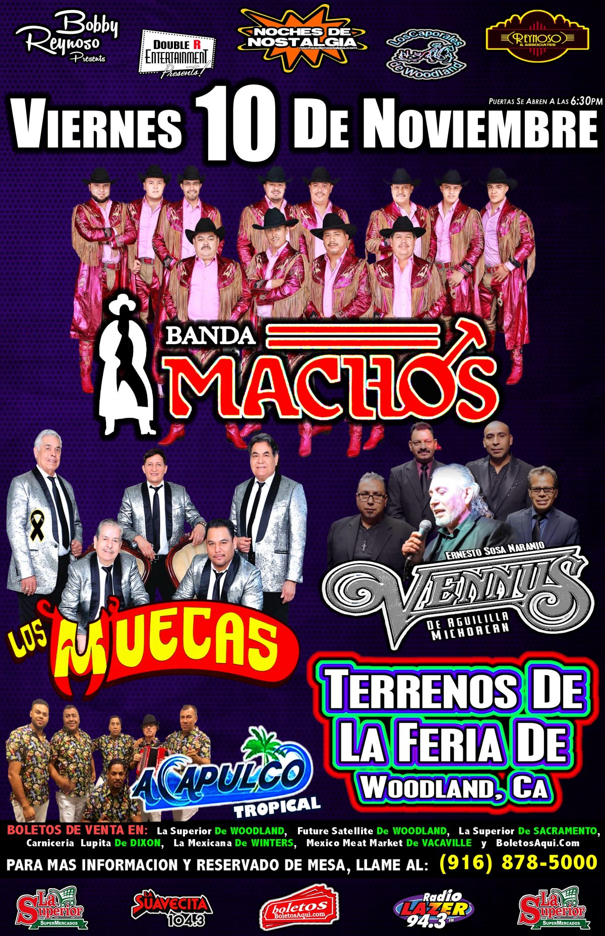 Banda Machos, Los Muecas, Grupo Vennus y Acapulco Tropical - Terrenos de la Feria de Woodland, CA